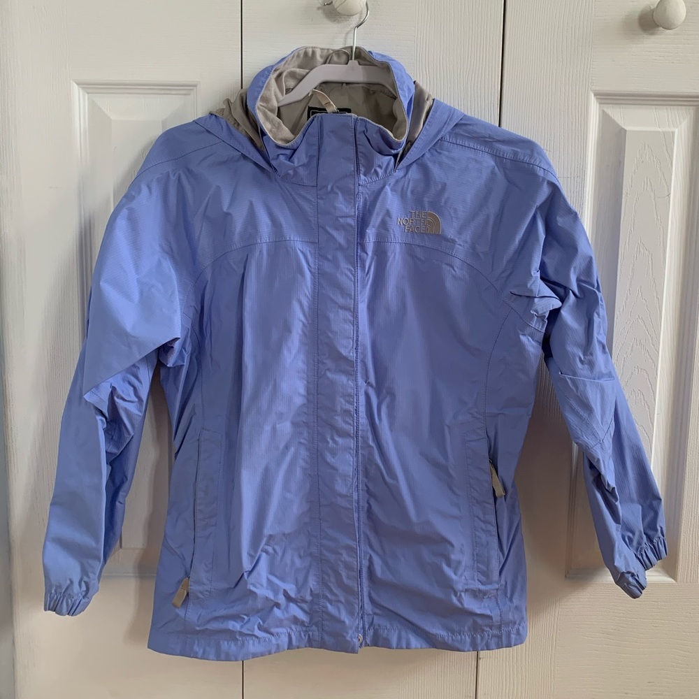 The north face rain jacket (blue/purple)